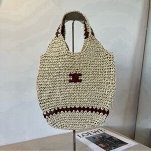 CELINE straw tote bag